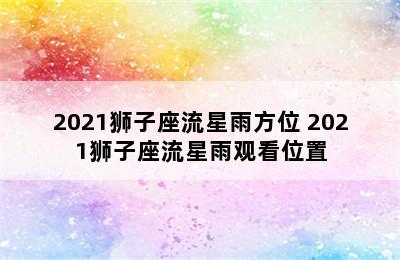 2021狮子座流星雨方位 2021狮子座流星雨观看位置